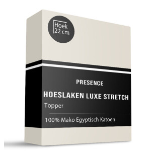 Topper Hoeslaken - Mako Jersey Katoen - 200x200cm - Creme - Presence - Dekbed-Discounter.nl