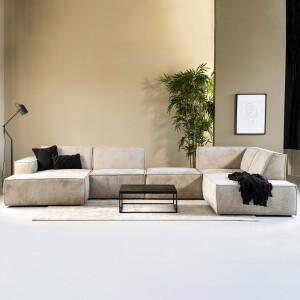 SEVN Hoekbank 'Tori' Rechts, 404cm, kleur Beige