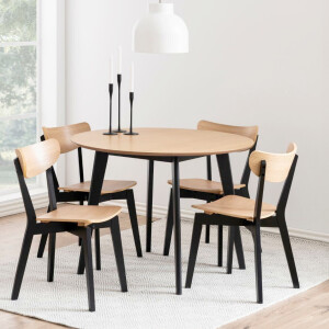 Bendt Ronde Eettafel 'Torkil' Ø105cm, kleur Naturel/Zwart