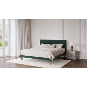 BRUNO Classic bed 200x200cm in groen | Matrashardheid: Links H3 / Rechts H2 | Inclusief matras, lattenbodem en metalen poten
