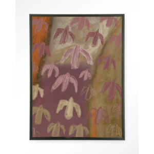 Urban Cotton Wandkleed 'A Birds View' 110 x 145cm in Floating Frame - black