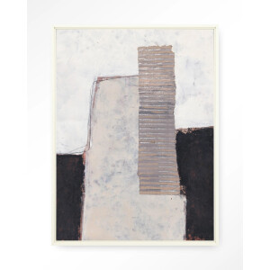 Urban Cotton Wandkleed 'Abstract 1' 110 x 145cm in Floating Frame - off white