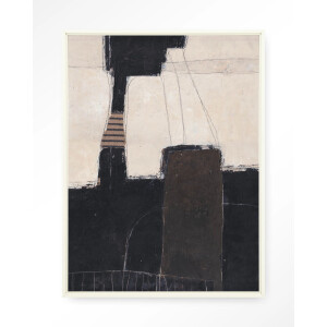 Urban Cotton Wandkleed 'Abstract 2' 110 x 145cm in Floating Frame - off white