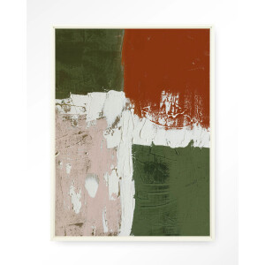 Urban Cotton Wandkleed 'Artistic Chaos' 145 x 190cm in Floating Frame - off white