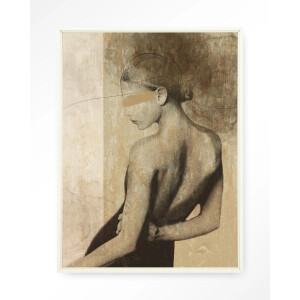 Urban Cotton Wandkleed 'Back To You' 110 x 145cm in Floating Frame - off white
