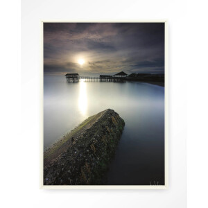 Urban Cotton Wandkleed 'Batu Lamunan' 145 x 190cm in Floating Frame - off white