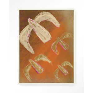 Urban Cotton Wandkleed 'Bird Rise' 145 x 190cm in Floating Frame - off white