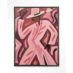 Urban Cotton Wandkleed 'Boogie Woogie' 145 x 190cm in Floating Frame - black
