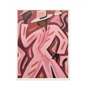 Urban Cotton Wandkleed 'Boogie Woogie' 145 x 190cm in Floating Frame - off white
