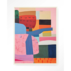 Urban Cotton Wandkleed 'Colour Stacking' 110 x 145cm in Floating Frame - off white
