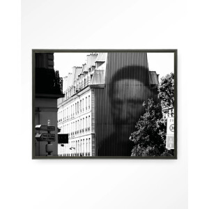 Urban Cotton Wandkleed 'Concrete Contrast Crusher' 80 x 110cm in Floating Frame - black
