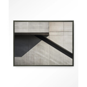 Urban Cotton Wandkleed 'Concrete Detail' 110 x 145cm in Floating Frame - black