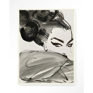 Urban Cotton Wandkleed 'Couture Allure' 80 x 110cm in Floating Frame - off white