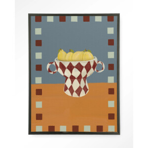 Urban Cotton Wandkleed 'Eclectic Series 4' 145 x 190cm in Floating Frame - black