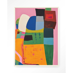 Urban Cotton Wandkleed 'Fields Of Colour' 110 x 145cm in Floating Frame - off white