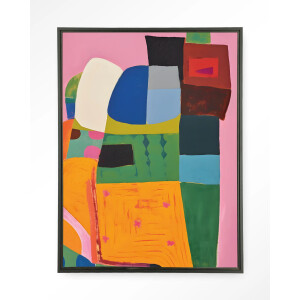 Urban Cotton Wandkleed 'Fields Of Colour' 80 x 110cm in Floating Frame - black