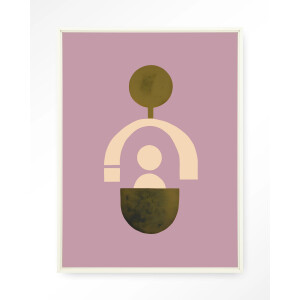 Urban Cotton Wandkleed 'Forma 2 Lilac' 145 x 190cm in Floating Frame - off white