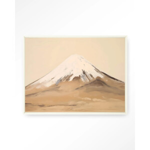 Urban Cotton Wandkleed 'Fuji Mountain' 80 x 110cm in Floating Frame - off white