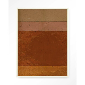 Urban Cotton Wandkleed 'Geen Bruin Roze Achtig' 110 x 145cm in Floating Frame - off white