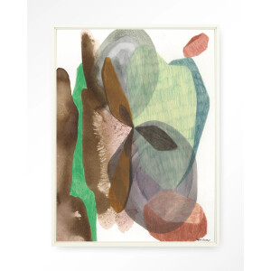 Urban Cotton Wandkleed 'Grounding' 110 x 145cm in Floating Frame - off white