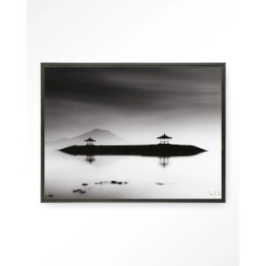 Urban Cotton Wandkleed 'Harmony Bali' 110 x 145cm in Floating Frame - black