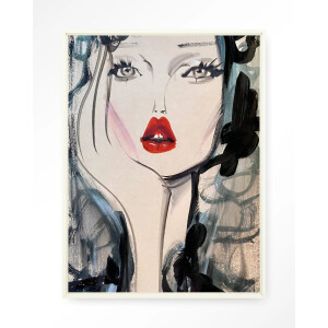 Urban Cotton Wandkleed 'Kate Moss Forever' 145 x 190cm in Floating Frame - off white