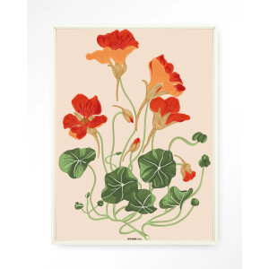 Urban Cotton Wandkleed 'La Cherry' 145 x 190cm in Floating Frame - off white