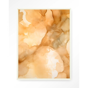 Urban Cotton Wandkleed 'Liquid Cinnamon' 145 x 190cm in Floating Frame - off white