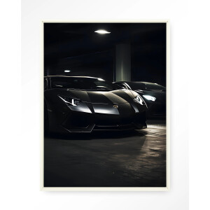 Urban Cotton Wandkleed 'Luxury Garage' 145 x 190cm in Floating Frame - off white