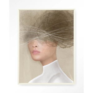 Urban Cotton Wandkleed 'Mood Cloud' 80 x 110cm in Floating Frame - off white