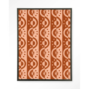 Urban Cotton Wandkleed 'Moon BlockPrint' 145 x 190cm in Floating Frame - black