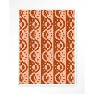 Urban Cotton Wandkleed 'Moon BlockPrint' 145 x 190cm in Floating Frame - off white