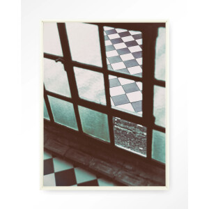 Urban Cotton Wandkleed 'No Squaring @ My Door' 145 x 190cm in Floating Frame - off white