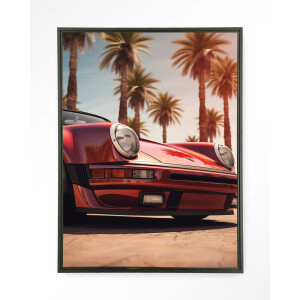 Urban Cotton Wandkleed 'Palm Springs' 145 x 190cm in Floating Frame - black