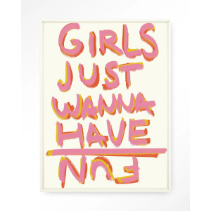 Urban Cotton Wandkleed 'P.S Written By A Girl' 145 x 190cm in Floating Frame - off white