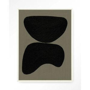 Urban Cotton Wandkleed 'Rock Balance' 80 x 110cm in Floating Frame - off white