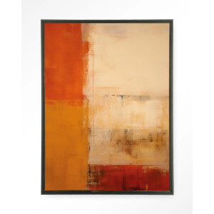 Urban Cotton Wandkleed 'Rusty Abstract' 110 x 145cm in Floating Frame - black
