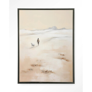Urban Cotton Wandkleed 'Shepherd Verticaal' 110 x 145cm in Floating Frame - black