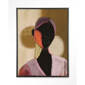 Urban Cotton Wandkleed 'Silhouette Lady 1' 80 x 110cm in Floating Frame - black