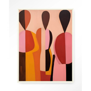 Urban Cotton Wandkleed 'Silhouettes' 145 x 190cm in Floating Frame - off white
