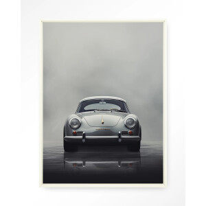 Urban Cotton Wandkleed 'Smokey Car' 80 x 110cm in Floating Frame - off white