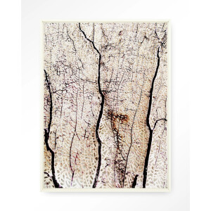 Urban Cotton Wandkleed 'Soft Coral' 80 x 110cm in Floating Frame - off white