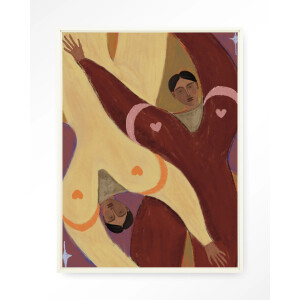 Urban Cotton Wandkleed 'Stargazing' 80 x 110cm in Floating Frame - off white