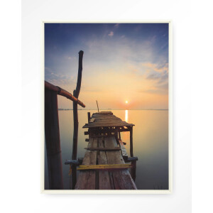 Urban Cotton Wandkleed 'Sun Shy Cirebon' 110 x 145cm in Floating Frame - off white