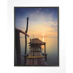 Urban Cotton Wandkleed 'Sun Shy Cirebon' 145 x 190cm in Floating Frame - black