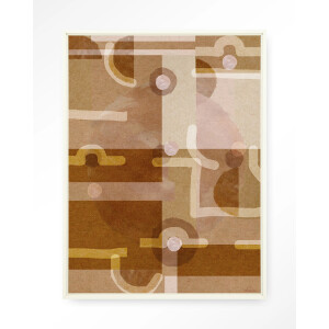 Urban Cotton Wandkleed 'Terra Universe' 80 x 110cm in Floating Frame - off white