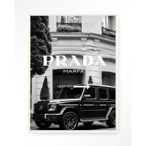 Urban Cotton Wandkleed 'This Way' 110 x 145cm in Floating Frame - off white