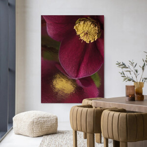 Urban Cotton Wandkleed 'Weerspiegeling Van Een Kerstroos' 145 x 190cm in Frame - black