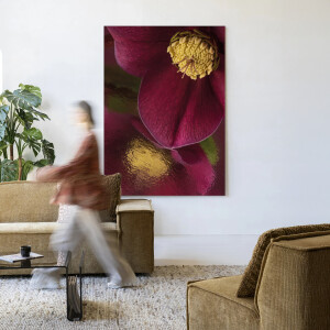 Urban Cotton Wandkleed 'Weerspiegeling Van Een Kerstroos' 80 x 110cm in Frame - black