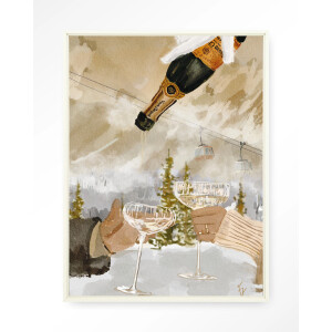 Urban Cotton Wandkleed 'Winter Champagne' 80 x 110cm in Floating Frame - off white